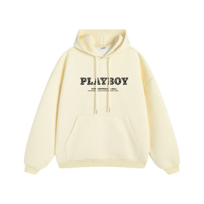 Erkaklar va ayollar uchun Playboy letter print bo'sh tasodifiy kaputi