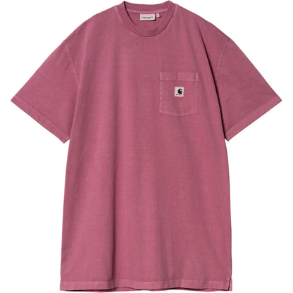 Carhartt wip logotipi ekipaj bo'yinbog'i bo'yinbog'li kalta yengli ayollar futbolkasi qizil