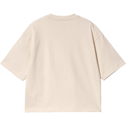 Carhartt wip w' s/s katta o'lchamli ko'krak cho'ntakli kvadrat yorliqli dumaloq bo'yinli qisqa yengli oddiy ayollar futbolkasi