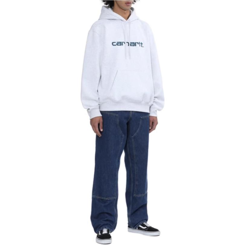 Carhartt wip klassik pullover logotipi erta kuz harfli kashtado'zlik logotipi katta cho'ntak bo'shashgan qalpoqli uzun yengli erkaklar sviteri