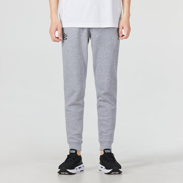 Under armour curry fleece sweatpants casual drawstring solid sports pants men's grey