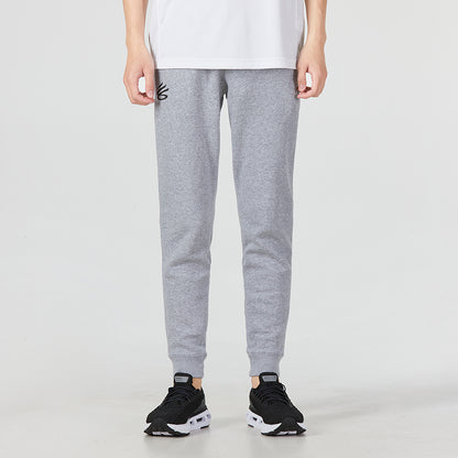 Under armour curry fleece sweatpants casual drawstring solid sports pants men's grey