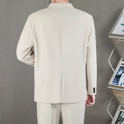 Ofisga qarshi engil hashamatli moda tasodifiy chiroyli bo'sh Gonkong uslubidagi gangster chiroyli ko'ylagi universal koreys versiyasi trendi uzun yengli kostyum erkaklar modellari