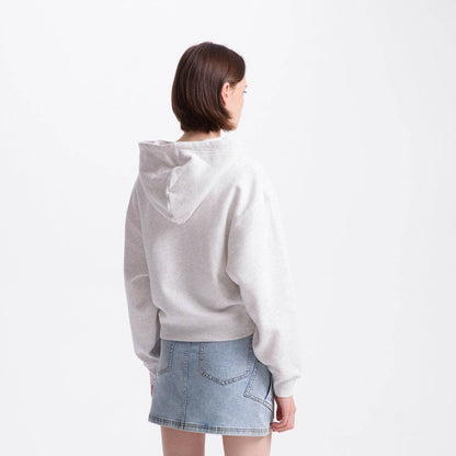 Gap casual zip simple solid colour drop shoulder padded hooded long sleeve sweatshirt women's - Boxette Shop
