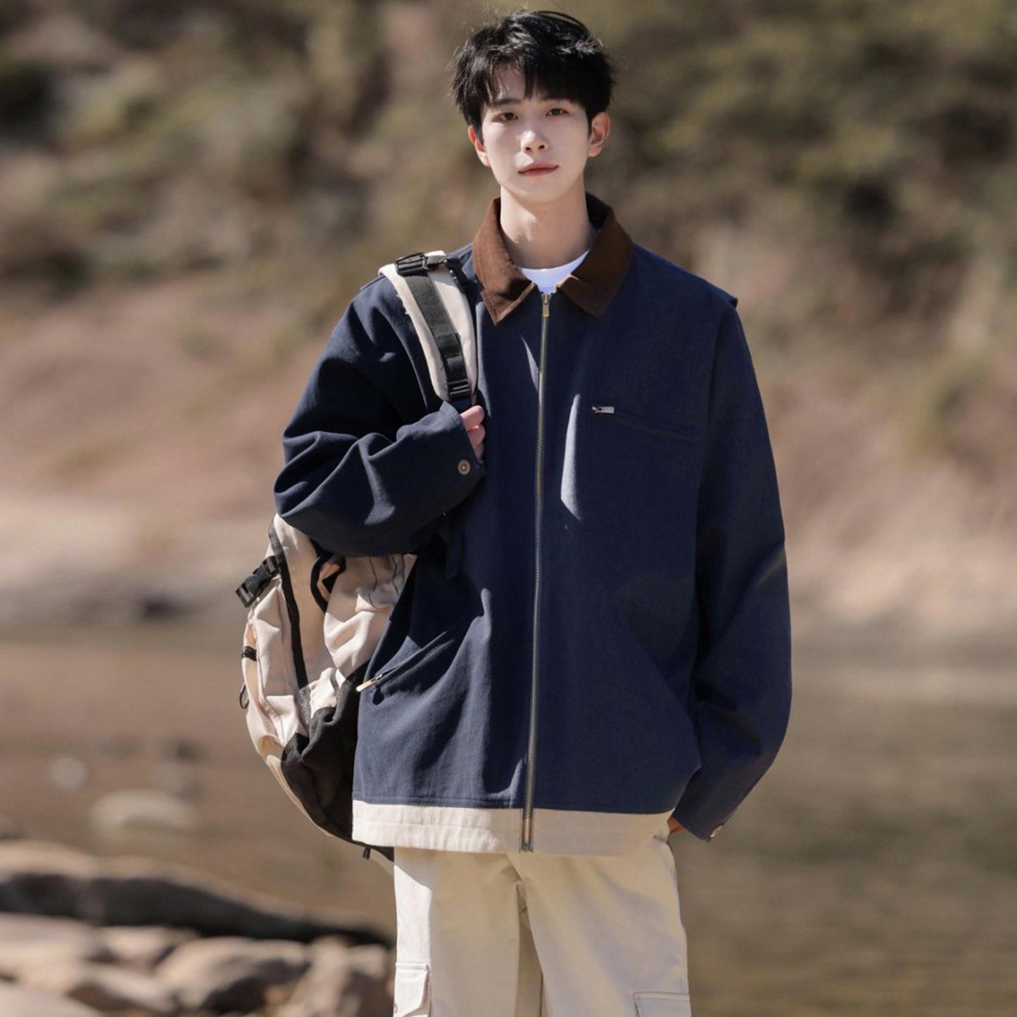 Paddy Julia Amerikalik retro lapel ish kiyimi bir xil rangdagi uzun yengli blazer ko'ylagi erkaklar va ayollar bir xil uslubda