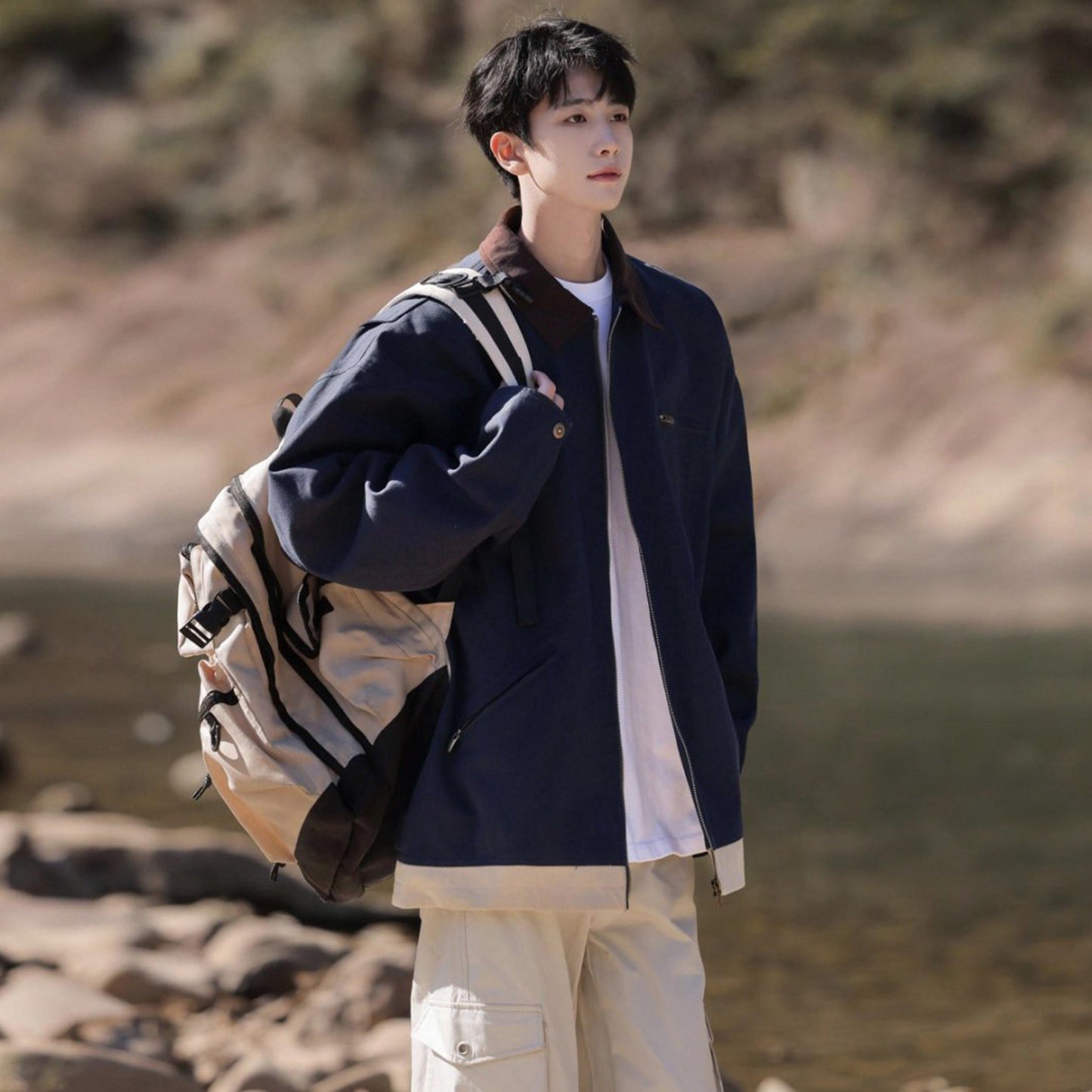 Paddy Julia Amerikalik retro lapel ish kiyimi bir xil rangdagi uzun yengli blazer ko'ylagi erkaklar va ayollar bir xil uslubda