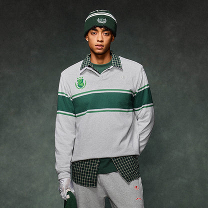 Champion x harry potter гарри поттер ко-бренд fw25 сотни тенденция простой сплайсинг столкновение мода удобный с длинными рукавами рубашки поло американская версия мужчины и женщины с одинаковыми моделями