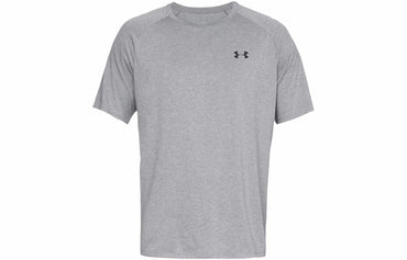 Under armour tech 2.0 solid logo training sports crew neck loose plunger sleeve short sleeve t-shirt men's light grey