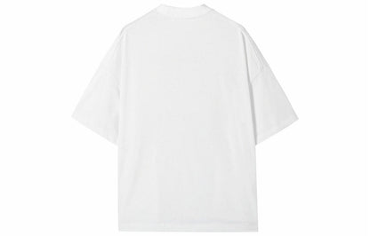 Lilbetter harfi logotipi bosma paxta amerikalik kundalik toza kiyimli dumaloq bo'yinli yarim yengli bo'shashgan juftlik qisqa yengli futbolka modelli erkaklar va ayollar