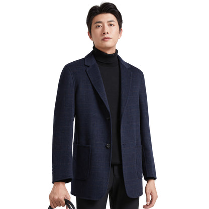 Kaiser kaiser koreys oddiy jun qo'lda to'qilgan, parvarish qilish oson plashli dog'ga chidamli ko'p qirrali kundalik palto erkaklar modellari