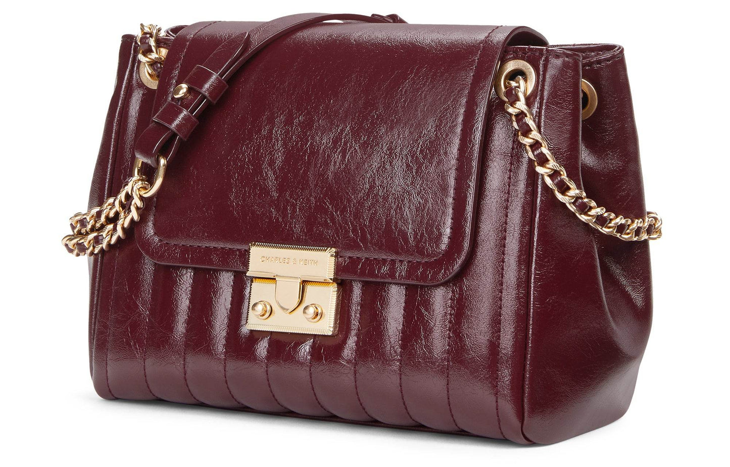 Сумка женская Charles&Keith Encore Vertical Check Chain Underarm - Boxette Shop