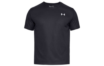 Under armour ua speed stride tight solid colour crew neck pullover short sleeve t-shirt unisex black
