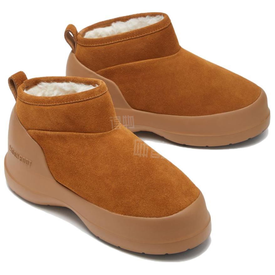 Moon boot luna suede thick sole overlay ankle snow boots women's brown