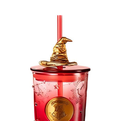 Nesquik's tea x harry potter hogwarts glass straw mug golden red 520ml