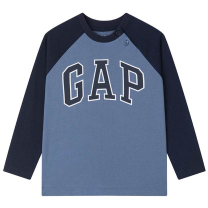 Gap футболка хлопок мода colour block длинный рукав детский стиль - Boxette Shop