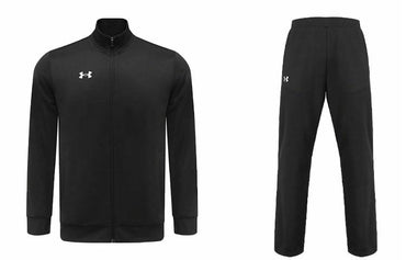 Under armour сплошной цвет casual athletic jacket quick dry sweatpants casual athletic suit men's black