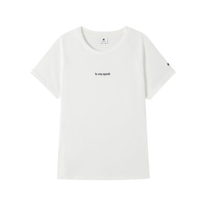 Le coq le coq sportif ochiq havoda kundalik maktubli naqshli ekipaj bo'yinli pullover qisqa yengli futbolka ayollar