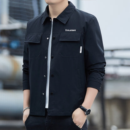 Playboy erkaklar uchun tekis rangli lapel blazer