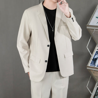 Ofisga qarshi engil hashamatli moda tasodifiy chiroyli bo'sh Gonkong uslubidagi gangster chiroyli ko'ylagi universal koreys versiyasi trendi uzun yengli kostyum erkaklar modellari